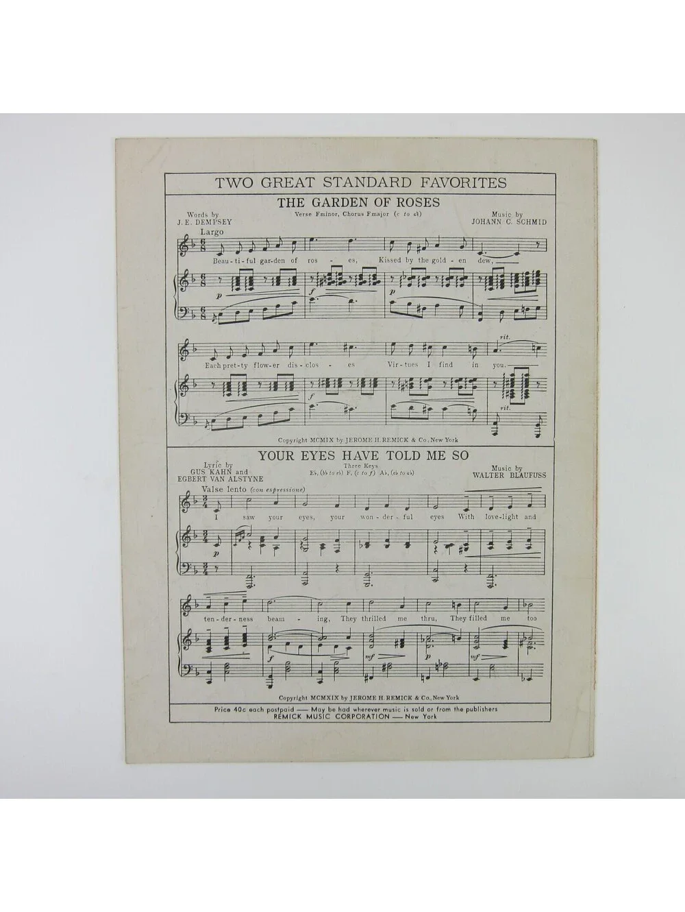 Sheet Music The Lady In Red Caliente Dolores Del Rio Pat O'brien Vintage 1935
